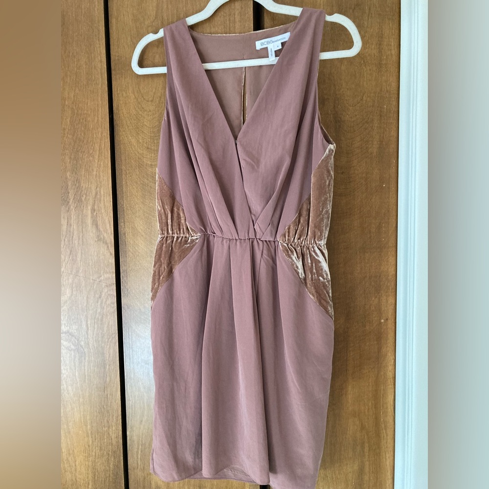 BCBGeneration Velvet Paneling Dress